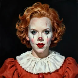 frank frazetta portrait of scarlett johansson as pennywise