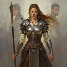 julianne hough as a warrior maiden by wlop and glen rutkowski, mate painting, concept art, artstation
