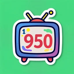 hologram 1 9 5 0 s television. sticker. psychedelic. colorful. stylized. greenscreen background