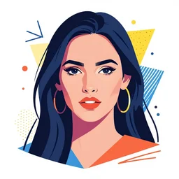 megan fox colourful portrait by arunas kacinskas and mallory heyer, geometrical shapes and lines and small detailes, graphic design, sketch, minimalistic, procreate, digital illustration, vector illustration, doodle, applepencil, pop, graphic, street art