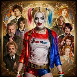 highly detailed vfx portrait of sofia vergara as harley quinn, stephen bliss, unreal engine, greg rutkowski, loish, rhads, beeple, makoto shinkai and lois van baarle, ilya kuvshinov, rossdraws, tom bagshaw, alphonse mucha, global illumination, detailed and intricate environment