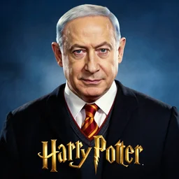 benjamin netanyahu in a harry potter poster by drew struzan