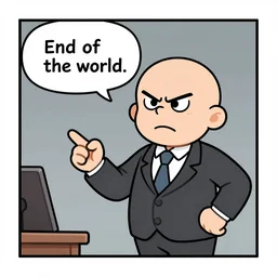 angry uncle junior soprano preaching about the end of the world cartoon strip