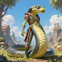 human half snake, ultra detailed fantasy, dndbeyond, bright, colourful, realistic, dnd character portrait, full body, pathfinder, pinterest, art by ralph horsley, dnd, rpg, lotr game design fanart by concept art, behance hd, artstation, deviantart, hdr render in unreal engine 5