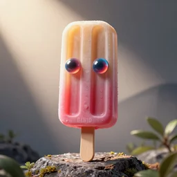 donald trump popsicle with gumball eyes from blue bunny