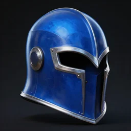 Beautiful Blue Armet Helmet, rpg, digital art, dark background, runescape, skyrim, final-fantasy, trending on ArtStation