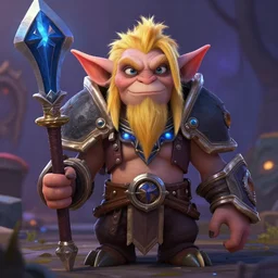 A portrait of Asmongold as a goblin in World of Warcraft