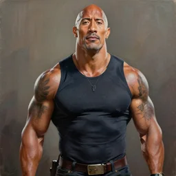 Dwayne The Rock Johnson in the role of Gangalf, realistic painting
