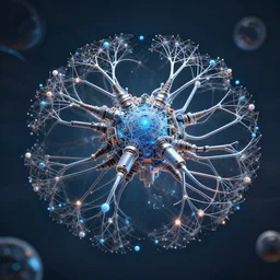 nanorobotic neural network, simulation, artists rendition, trending on artstation