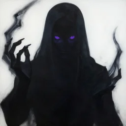 a deep shadowy human form with deep purple eyes, a man completely dark, dark shadow, no color, with black magic powers, ultra realistic, 8 k, organic painting, matte painting, bold shapes, hard edges, street art, trending on artstation, by huang guangjian, gil elvgren, ruan jia, randy vargas, greg rutkowski