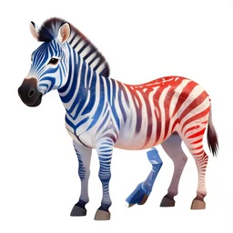 blue and red zebra