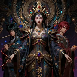 ancient godess, hyper detailed, colorful palette, masterpiece, ornate dark, suehiro moaruo, katsuhiro otomo, shintaro kago, cgsociety, octane render, ambient light