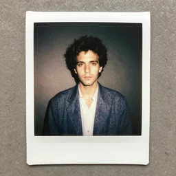 stereotypical transhumanist polaroid 1980s photo
