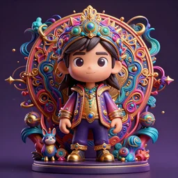 Howard Moon as a Pixar figurine, vibrant, hyperrealistic, Maximalism, mystical, ornate, Intricate