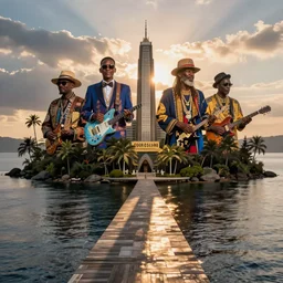 a sunday afternoon on the island of la grande jatte in the style of pedro bell, parliament, funkadelic, george clinton, bootsy collins, the mothership, chocolate city