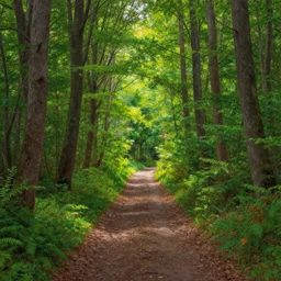 beatuiful nature painting forest trail