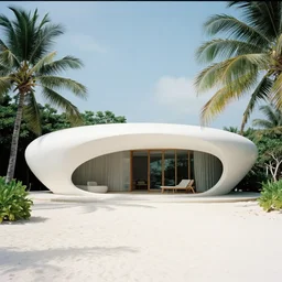 8 k film still, a tropical luxury beach house by tadao ando and zaha hadid