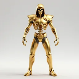 golden skeleton in mortal kombat, videogame 3d render, 4k, artstation