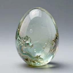 transparent dragon egg, resin art, trending on artstation, etsy, 8k