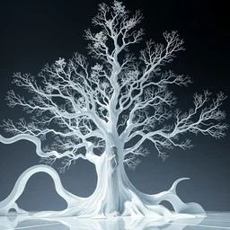 white tree fluid generative architecture, woman standing, super architecture concept art by zaha hadid, artgerm, highly detailed, intricate