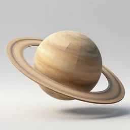 planet saturn made out of cardboard highly detailed