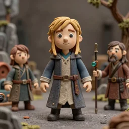 product photography of a claymation action figure steve buscemi in lord of the rings, depth of field, zeiss lens, detailed, centered, by erwin olaf, joop geesink, diorama, breathtaking, 8 k resolution, extremely detailed, beautiful, establishing shot, hyperrealistic