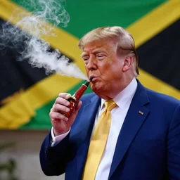 donald trump smoking a bong, jamaican