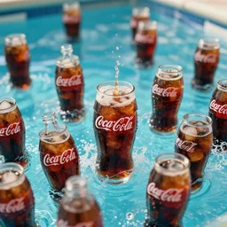 a photo of a pool full of coca cola
