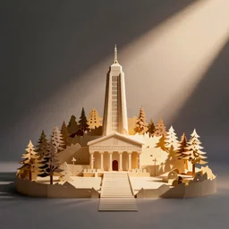 paper craft diorama of telegraph hill