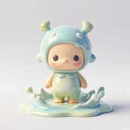 splashy glossy melted ebay product, reaction diffusion, drops, drips, beautiful cute, cute melting miniature resine action figure, High detail photography, 8K, 3d fractals, cute pictoplasma, one simple ceramic tintoy melting plastic, melting, melting swampmonster Figure sculpture, 3d primitives, in a Studio hollow, by pixar, by chris mars, by jason edmiston, cgsociety, houdini, zbrush, zbrush simulation