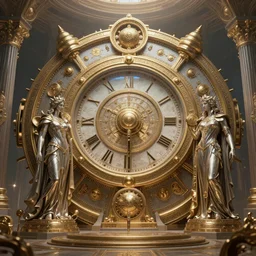 Gods time machine, fantasy, intricate, elegant, highly detailed, digital painting, concept art, smooth, sharp focus, illustration, divine realm of gods, realistic cinematic style, filmed in 70mm, volumetric lighting, octane render, photographic, concept art, artist Leonardo DaVinci, unreal engine, 8k