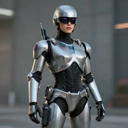 feminine looking female robocop