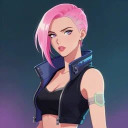 Cyberpunk Millie Bobby Brown by RossDraws and Yoji Shinkawa