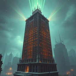 unfinished building by albert bierstadt, extraterrestial liberty city laser, archdaily, wallpaper, highly detailed, trending on artstation.