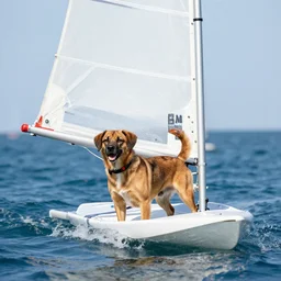waffle dog sailing at sea