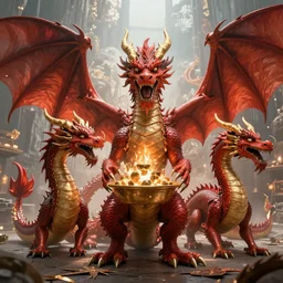 dragons celebrating, hyper realistic widescreen 4k wallpaper