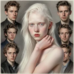 stylized portrait of an artistic pose, composition, young albino girl, realistic shaded, fine details, realistic shaded lighting poster by ilya kuvshinov, magali villeneuve, artgerm, jeremy lipkin and michael garmash and rob rey
