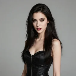 a photorealistic, stunningly beautiful, gorgeous, vampire girl, professionally retouched, soft lighting, hyper realistic, wide angle, sharp focus, 8 k high definition, 6 4 megapixels, insanely detailed, stunningly beautiful