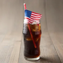 soda with American flag in it