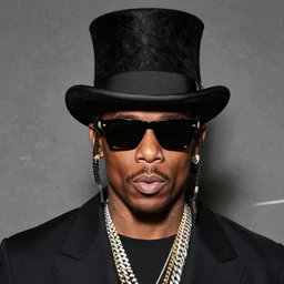 portrait of travis scott with sunglasses and a top hat