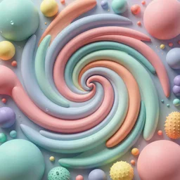 swirling abstract 3d rendering, hyperrealistic, colorful pastel matte, award winning masterpiece with incredible details and beautiful cinematic lighting, 3d set design, 3d illustration, 3d still designs, abstract forms and shapes, abstract scene design, 3d render trending on ArtStation, highly detailed