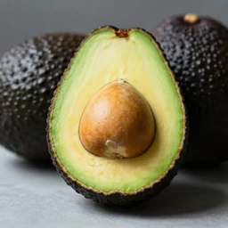 a cinematic photograph of a perfect avocado half with only a tiny kernel, ultra realistic, 4 k