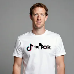 photo of mark zuckerberg wearing a tiktok tshirt