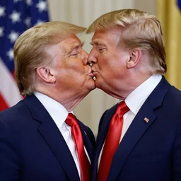 donald trump kissing himself because he only trust himself