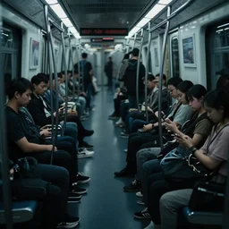 people of rer b, subway, atmosphere, sad mood