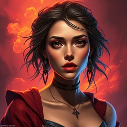 portrait of a beautiful woman, maya ali mage, gloomhaven, dynamic lighting, gaudy colors, octane render aesthetic, matte painting concept art, official fanart behance hd artstation by jesper ejsing, by rhads and makoto shinkai and lois van baarle and ilya kuvshinov and rossdraws