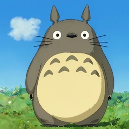 striped tabby cat in my neighbor totoro, concept art by hayao Miyazaki, studio ghibli movie still, masterpiece, artstation