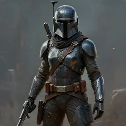 a digital art of a interglactic bounty hunter, sci - fi, hyper realistic, painting, concept art, character design, full of details, unique, movie scene, dramatic, in the style of greg rutkowski,