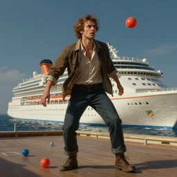 a man tripping balls on acid and completely losing touch with reality on a cruise ship