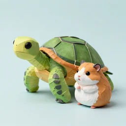[ turtle ] + [ hamster ] hybrid, paper - mache